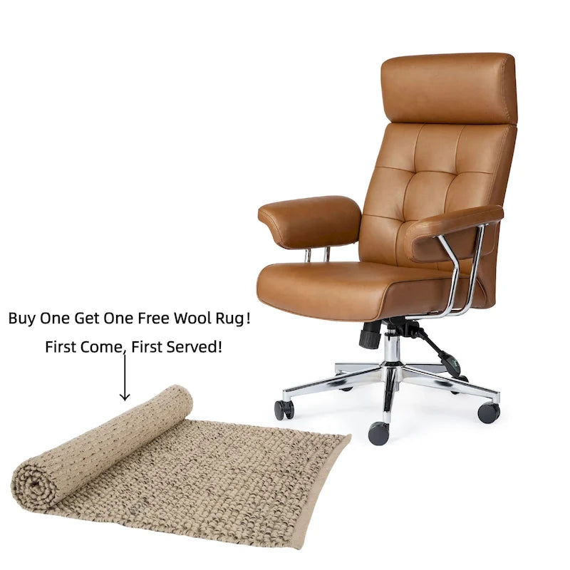 Ergonomischer Bürostuhl aus PU-Leder mit hoher Rückenlehne, drehbar und höhenverstellbar