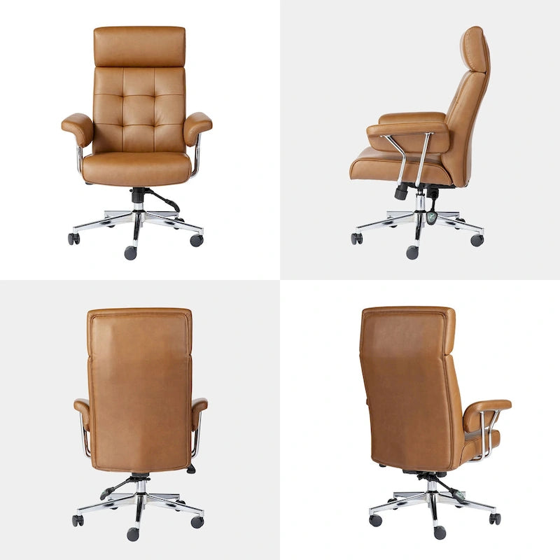Ergonomischer Bürostuhl aus PU-Leder mit hoher Rückenlehne, drehbar und höhenverstellbar