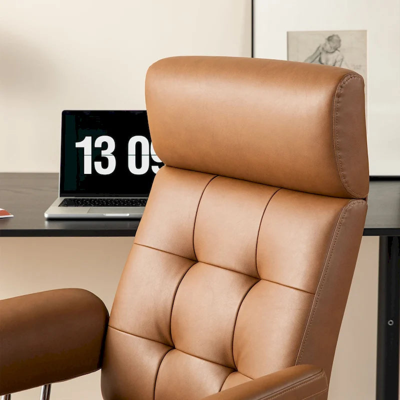 Ergonomischer Bürostuhl aus PU-Leder mit hoher Rückenlehne, drehbar und höhenverstellbar