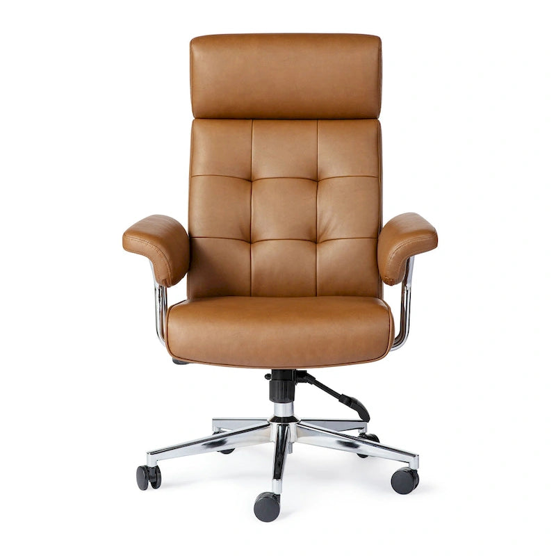 Ergonomischer Bürostuhl aus PU-Leder mit hoher Rückenlehne, drehbar und höhenverstellbar