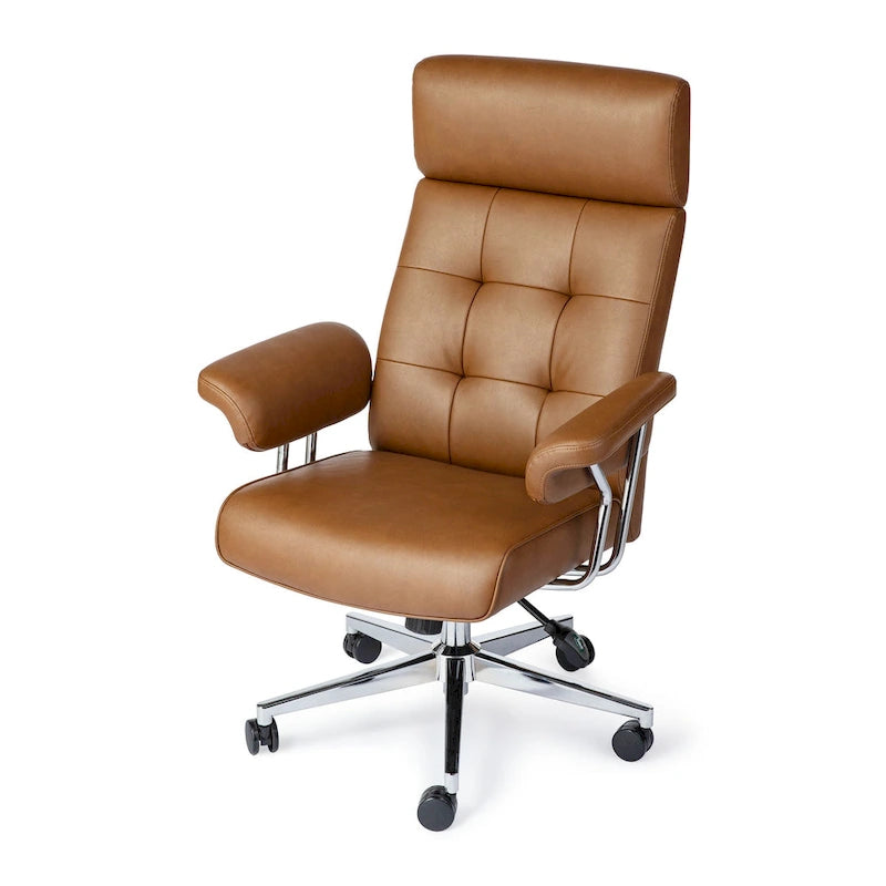 Ergonomischer Bürostuhl aus PU-Leder mit hoher Rückenlehne, drehbar und höhenverstellbar