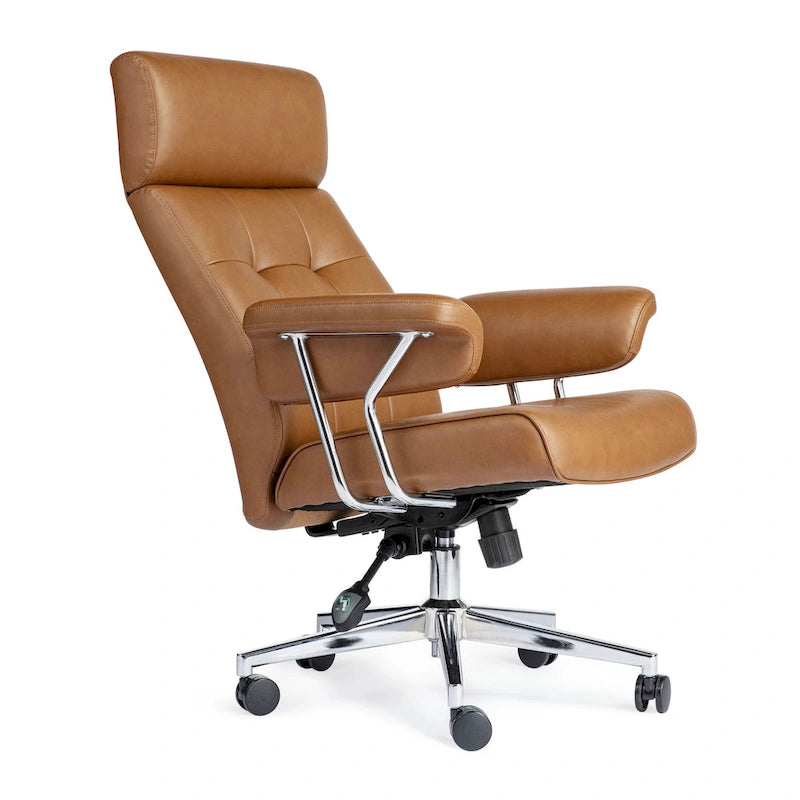 Ergonomischer Bürostuhl aus PU-Leder mit hoher Rückenlehne, drehbar und höhenverstellbar