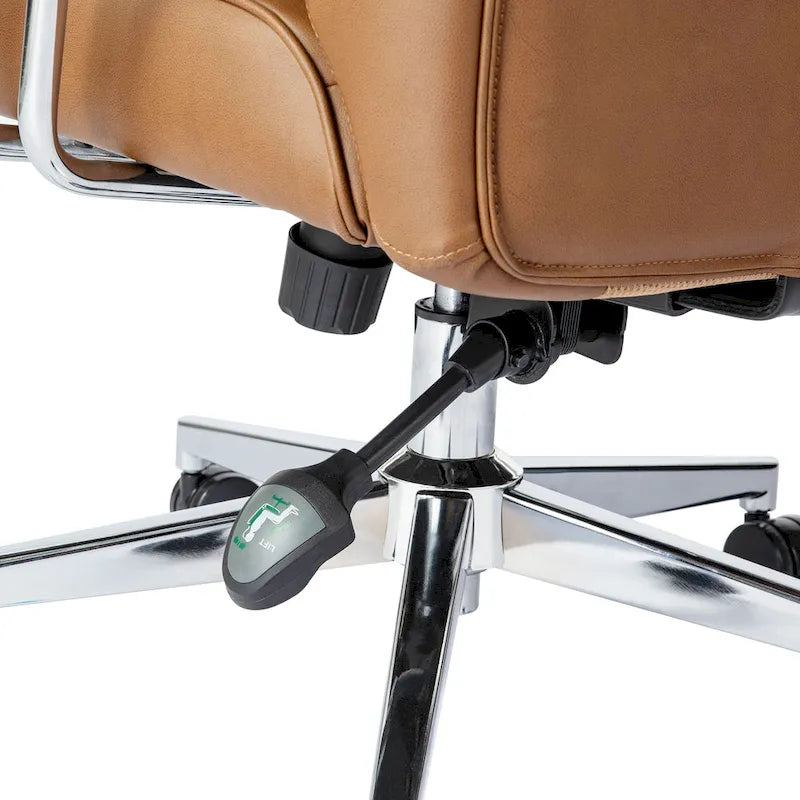 Ergonomischer Bürostuhl aus PU-Leder mit hoher Rückenlehne, drehbar und höhenverstellbar