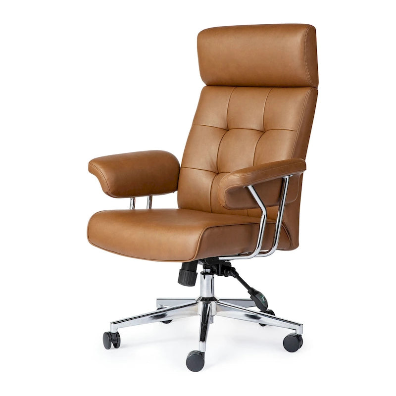 Ergonomischer Bürostuhl aus PU-Leder mit hoher Rückenlehne, drehbar und höhenverstellbar