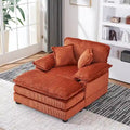 Fauteuil surdimensionné de 56.9 W avec repose-pieds, fauteuil de lecture pour chambre, canapé-lit de détente, canapé inclinable moderne une place extra-large