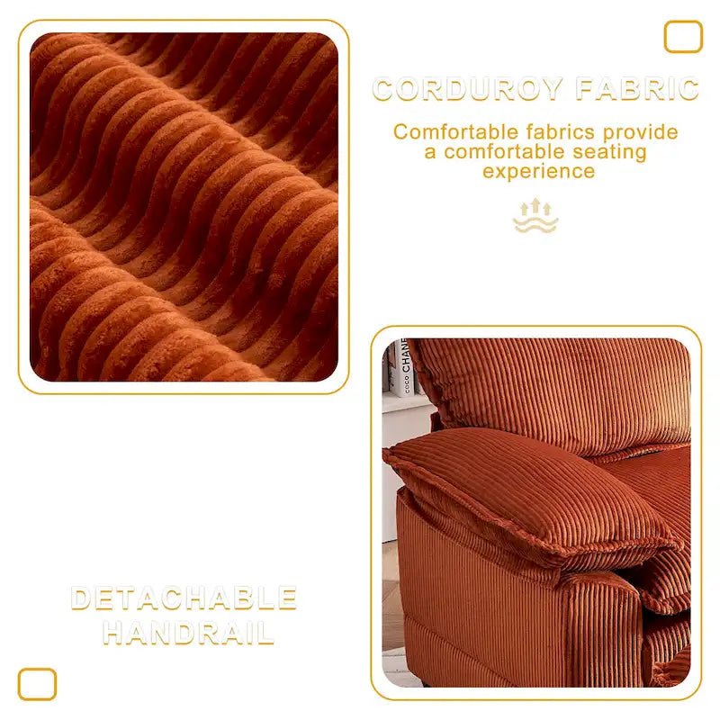 Fauteuil surdimensionné de 56.9 W avec repose-pieds, fauteuil de lecture pour chambre, canapé-lit de détente, canapé inclinable moderne une place extra-large