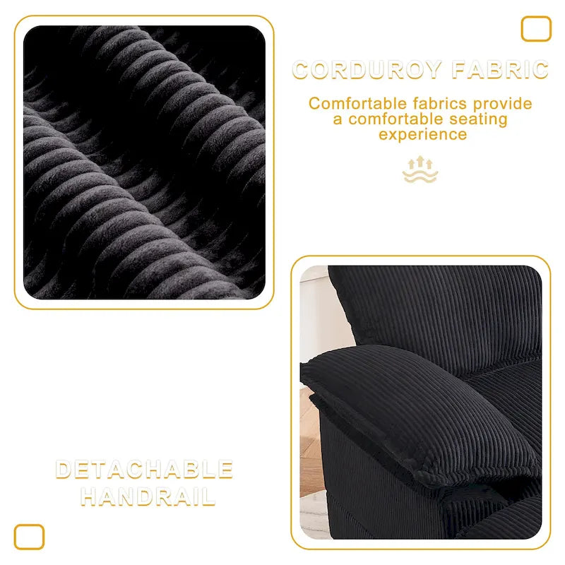 Fauteuil surdimensionné de 56.9 W avec repose-pieds, fauteuil de lecture pour chambre, canapé-lit de détente, canapé inclinable moderne une place extra-large