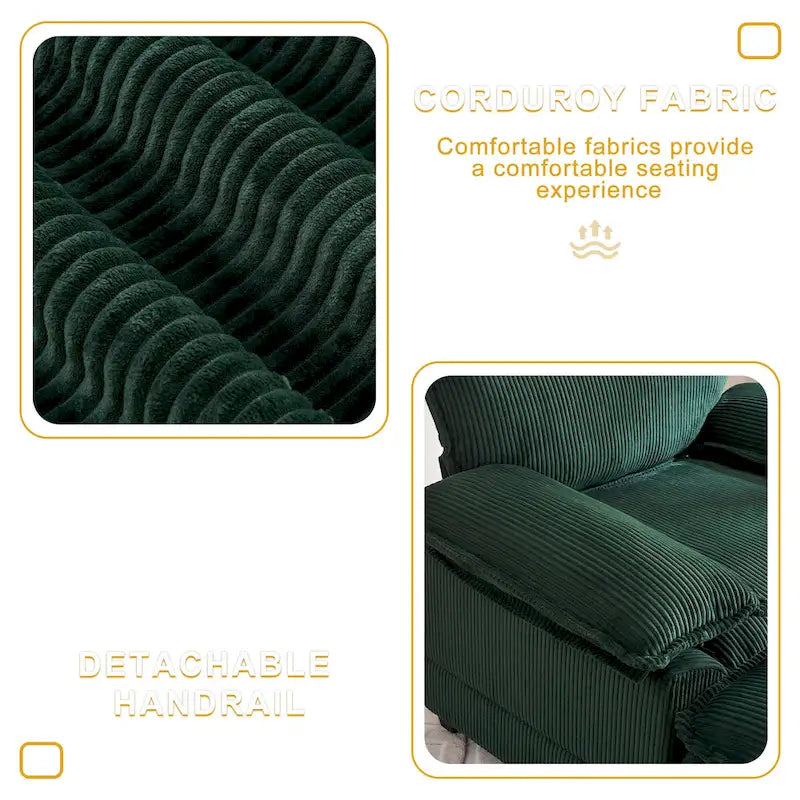 Fauteuil surdimensionné de 56.9 W avec repose-pieds, fauteuil de lecture pour chambre, canapé-lit de détente, canapé inclinable moderne une place extra-large
