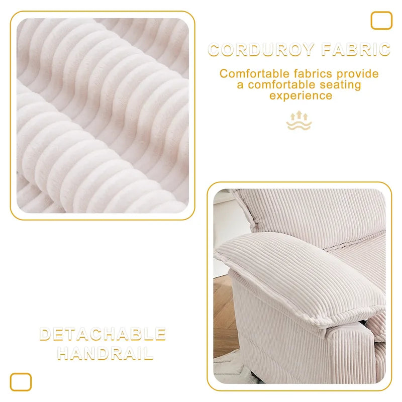Fauteuil surdimensionné de 56.9 W avec repose-pieds, fauteuil de lecture pour chambre, canapé-lit de détente, canapé inclinable moderne une place extra-large