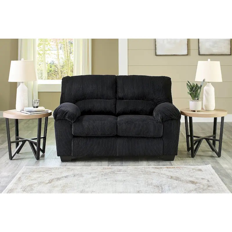 Minimalistisches Stoff-Zweisitzersofa mit bequemen Polstern, ideal für Apartment und Studio