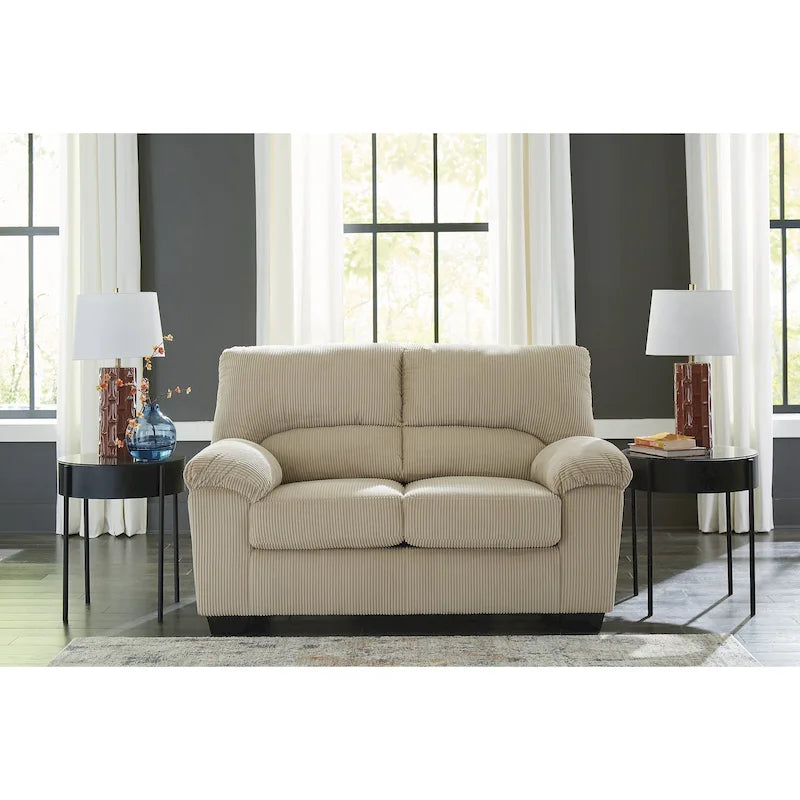 Minimalistisches Stoff-Zweisitzersofa mit bequemen Polstern, ideal für Apartment und Studio