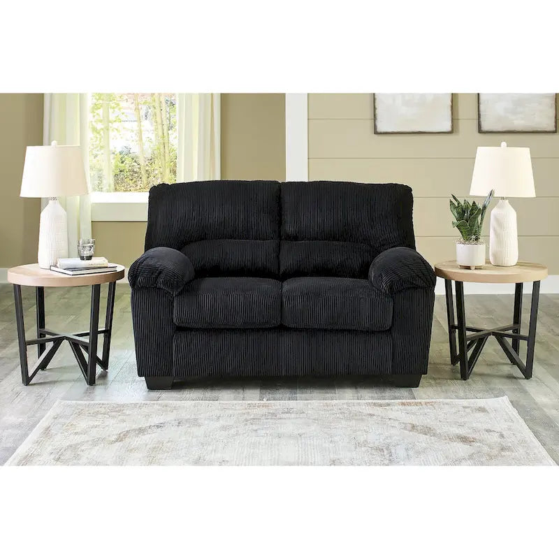 Petit canapé minimaliste en tissu, canapé confortable pour 2 personnes avec coussin rembourré, pour appartement et studio