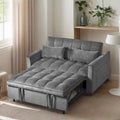 Canapé-lit futon moderne en velours deux places, petit canapé lounge convertible avec dossier inclinable, coussins décoratifs et poches