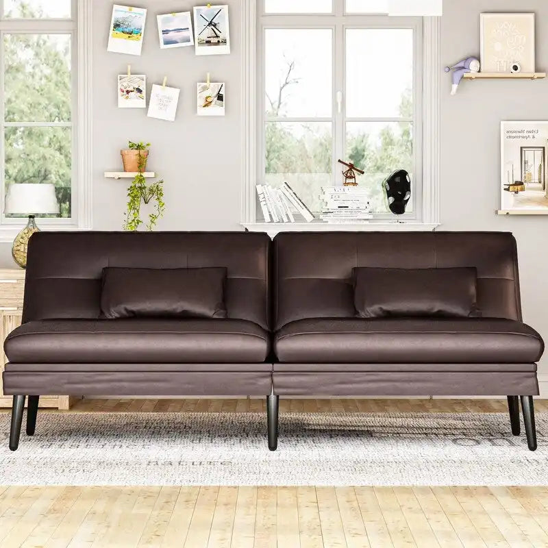 Grondin-Schlafsofa mit 5-fach verstellbarer Rückenlehne und 2 Kissen, im modernen Lounge-Stil