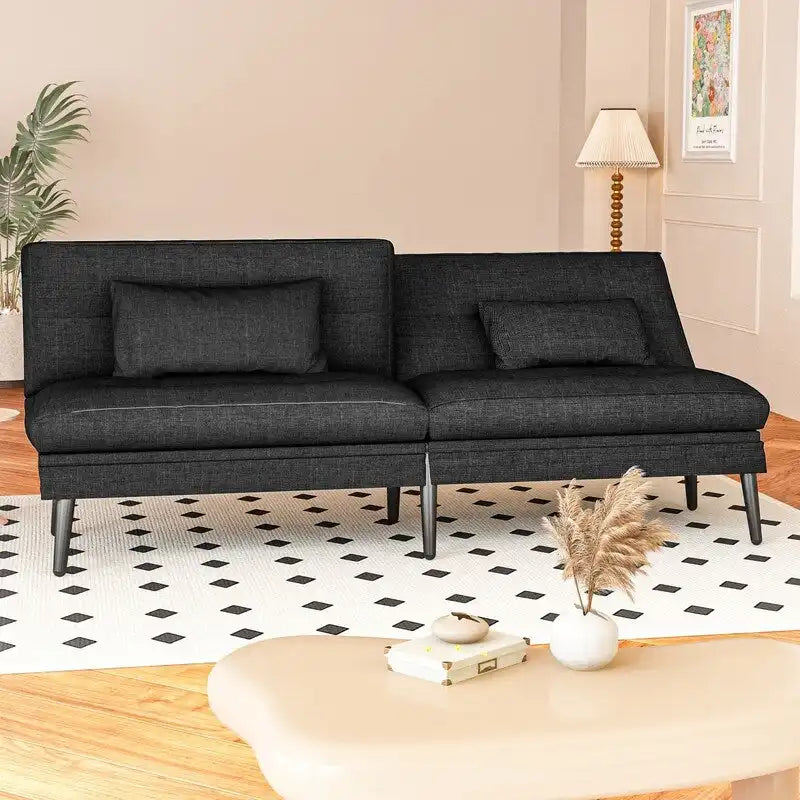 Grondin-Schlafsofa mit 5-fach verstellbarer Rückenlehne und 2 Kissen, im modernen Lounge-Stil