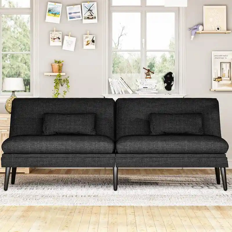 Grondin-Schlafsofa mit 5-fach verstellbarer Rückenlehne und 2 Kissen, im modernen Lounge-Stil