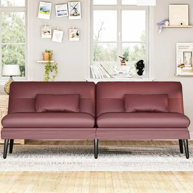 Grondin-Schlafsofa mit 5-fach verstellbarer Rückenlehne und 2 Kissen, im modernen Lounge-Stil