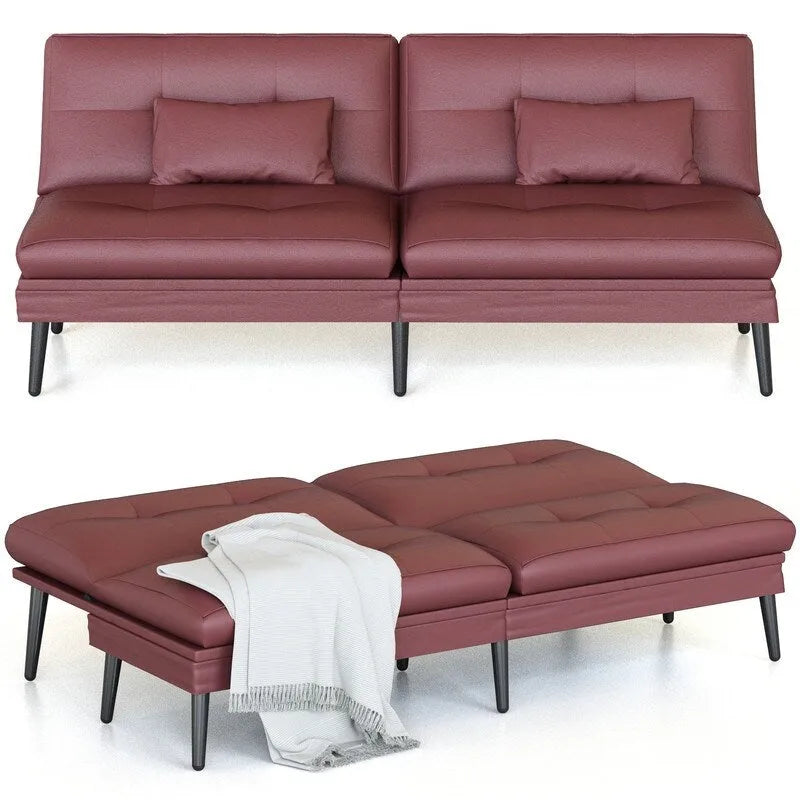 Grondin-Schlafsofa mit 5-fach verstellbarer Rückenlehne und 2 Kissen, im modernen Lounge-Stil