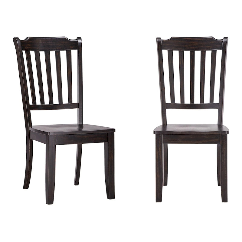 Chaises de salle à manger en bois à dossier à barreaux (lot de 2)