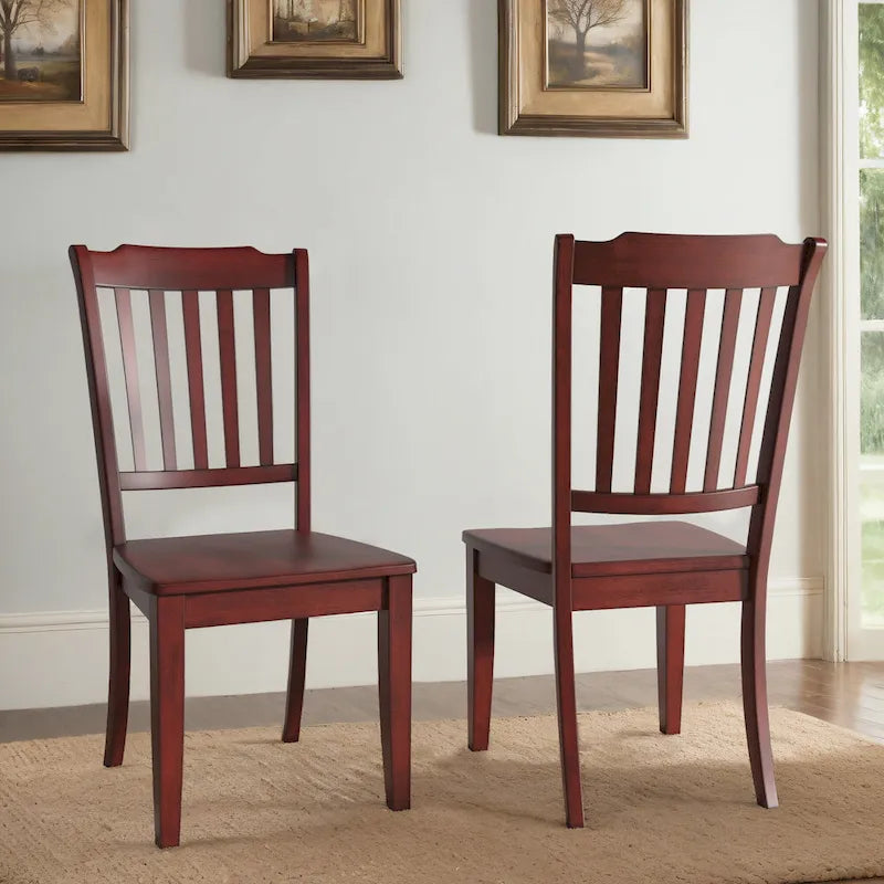Chaises de salle à manger en bois à dossier à barreaux (lot de 2)