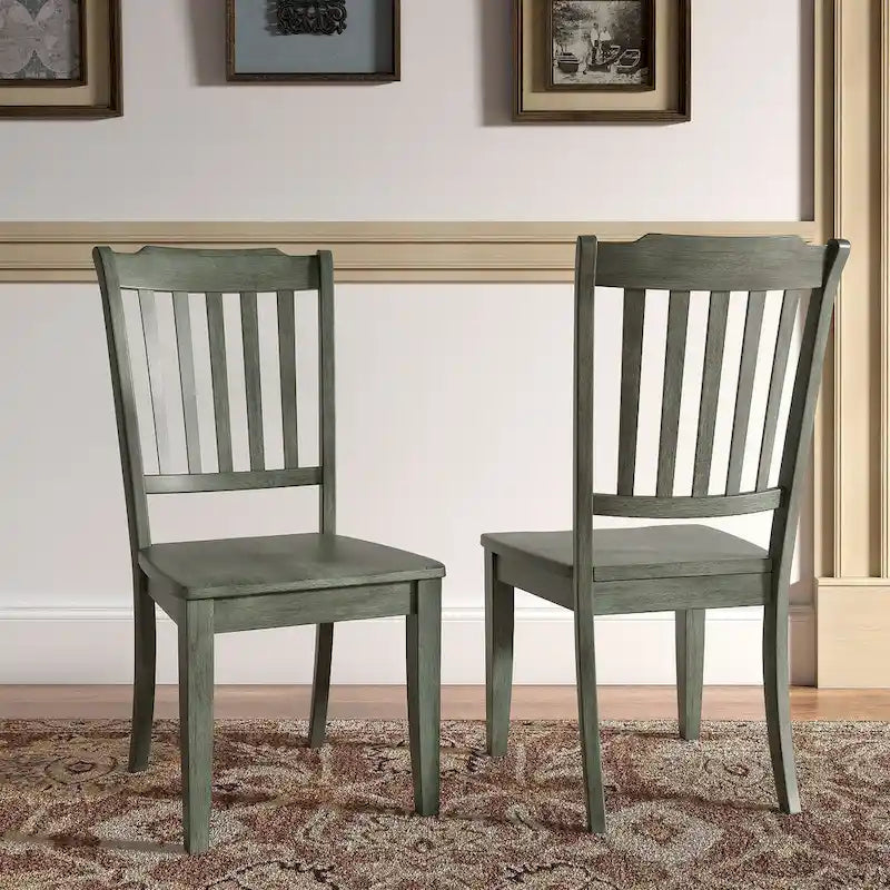 Chaises de salle à manger en bois à dossier à barreaux (lot de 2)