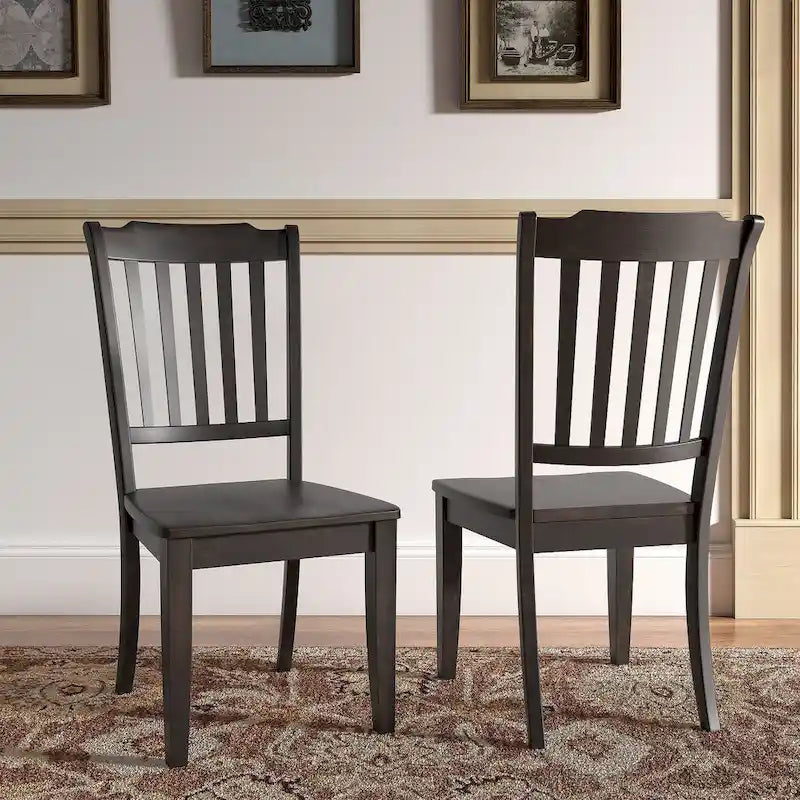 Chaises de salle à manger en bois à dossier à barreaux (lot de 2)