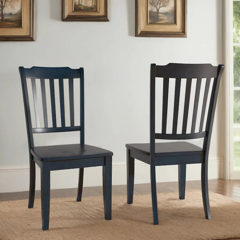 Chaises de salle à manger en bois à dossier à barreaux (lot de 2)