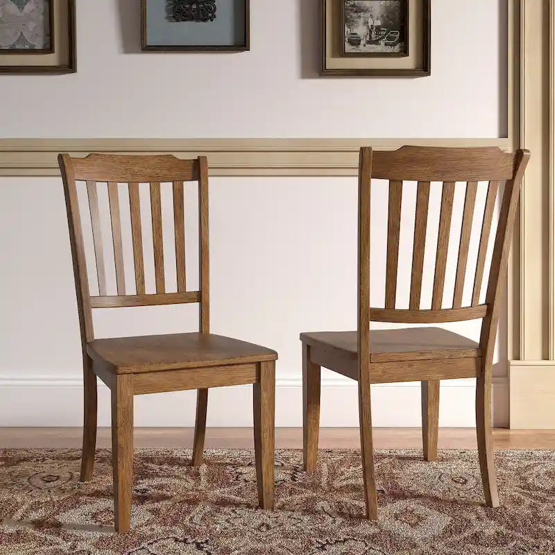 Chaises de salle à manger en bois à dossier à barreaux (lot de 2)