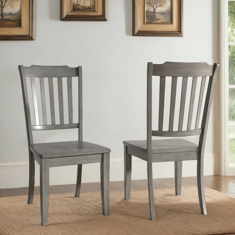 Chaises de salle à manger en bois à dossier à barreaux (lot de 2)