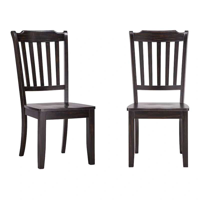 Chaises de salle à manger en bois à dossier à barreaux (lot de 2)