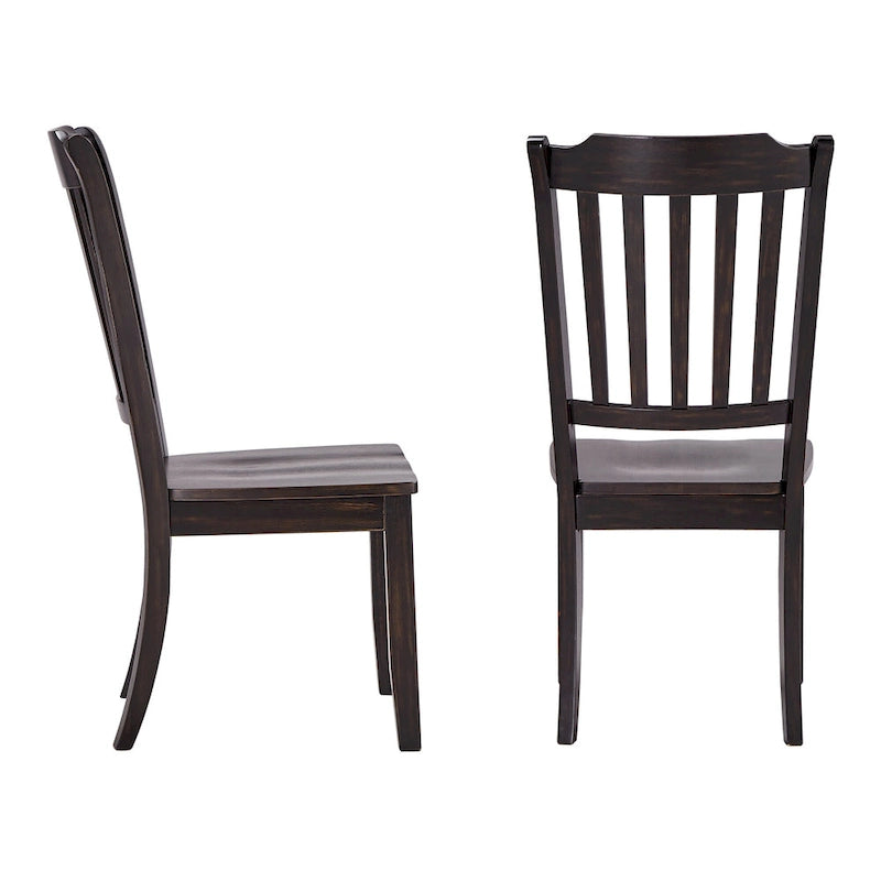 Chaises de salle à manger en bois à dossier à barreaux (lot de 2)
