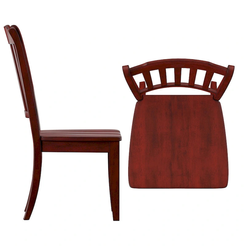 Chaises de salle à manger en bois à dossier à barreaux (lot de 2)