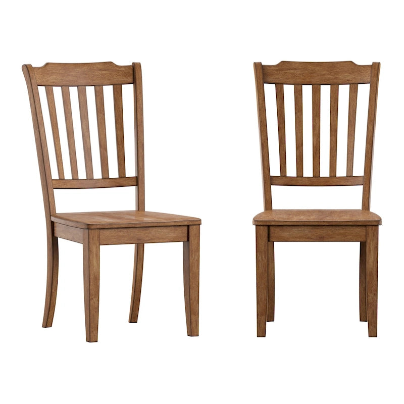 Chaises de salle à manger en bois à dossier à barreaux (lot de 2)