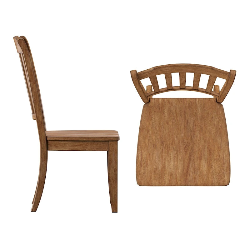 Chaises de salle à manger en bois à dossier à barreaux (lot de 2)