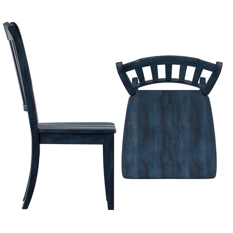 Chaises de salle à manger en bois à dossier à barreaux (lot de 2)
