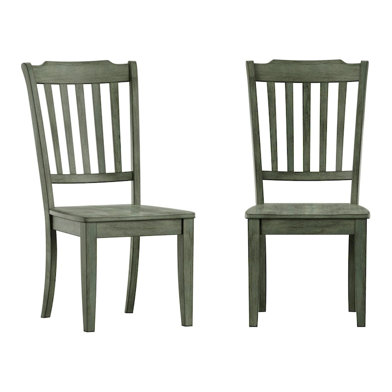 Chaises de salle à manger en bois à dossier à barreaux (lot de 2)