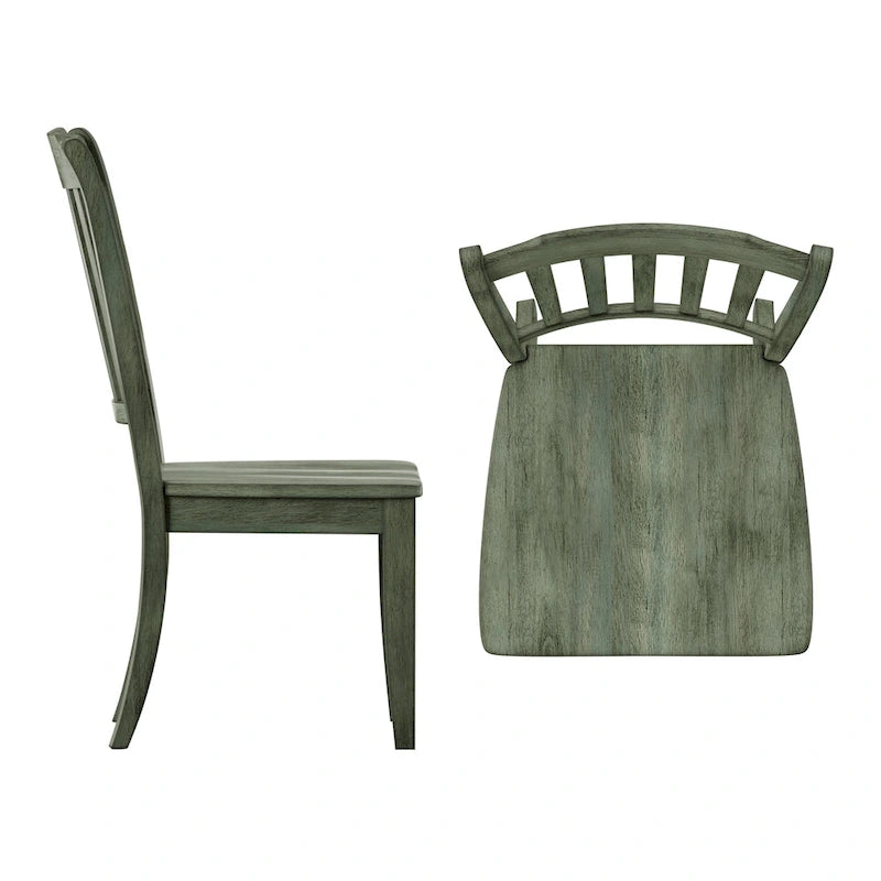 Chaises de salle à manger en bois à dossier à barreaux (lot de 2)
