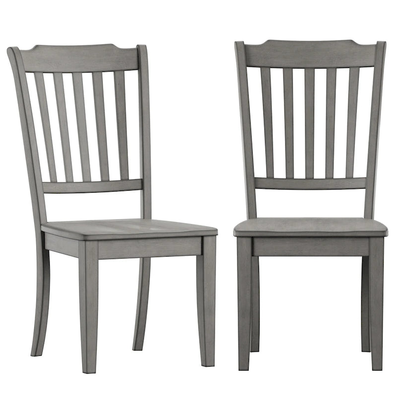 Chaises de salle à manger en bois à dossier à barreaux (lot de 2)