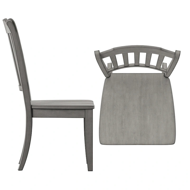 Chaises de salle à manger en bois à dossier à barreaux (lot de 2)