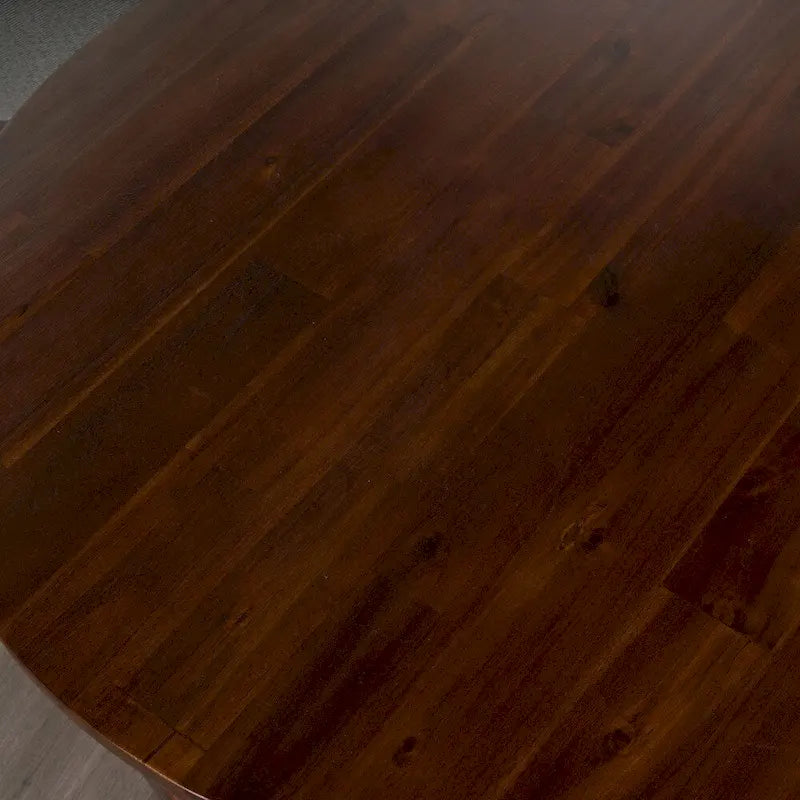 Mesa auxiliar redonda de madera de acacia