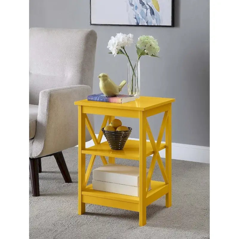 Mesa auxiliar moderna con estantes, estructura resistente, fácil de montar, ideal para dormitorios y apartamentos