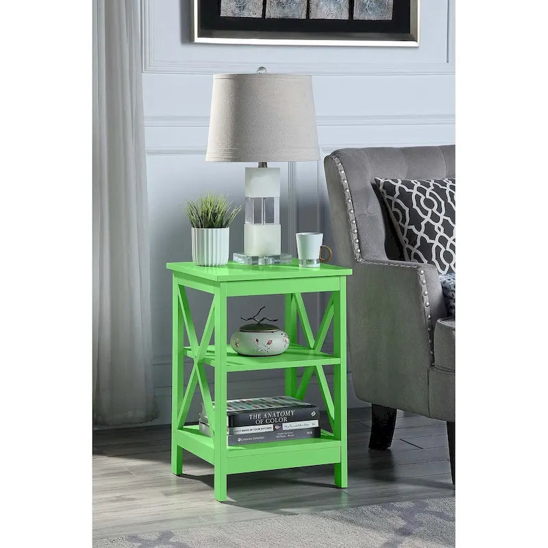 Mesa auxiliar moderna con estantes, estructura resistente, fácil de montar, ideal para dormitorios y apartamentos
