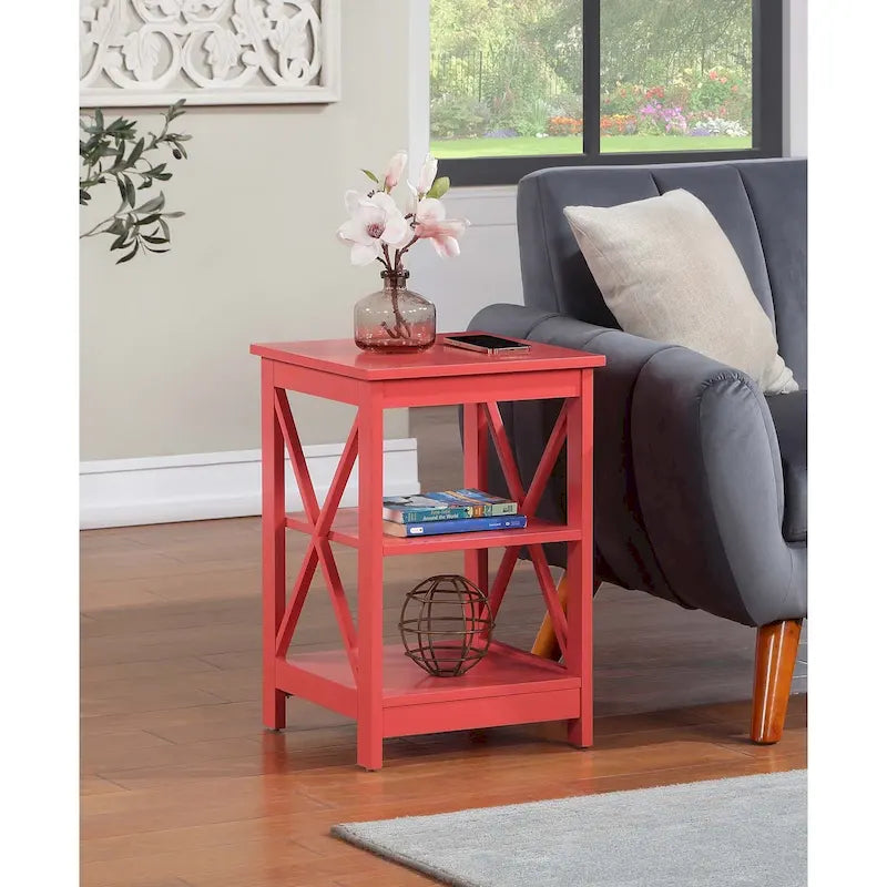 Mesa auxiliar moderna con estantes, estructura resistente, fácil de montar, ideal para dormitorios y apartamentos