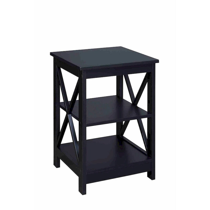 Mesa auxiliar moderna con estantes, estructura resistente, fácil de montar, ideal para dormitorios y apartamentos