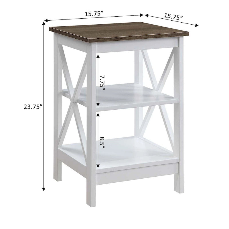 Moderner Beistelltisch mit Ablagen, stabilem Gestell und einfacher Montage, als Akzentmöbel fürs Schlafzimmer und Apartment