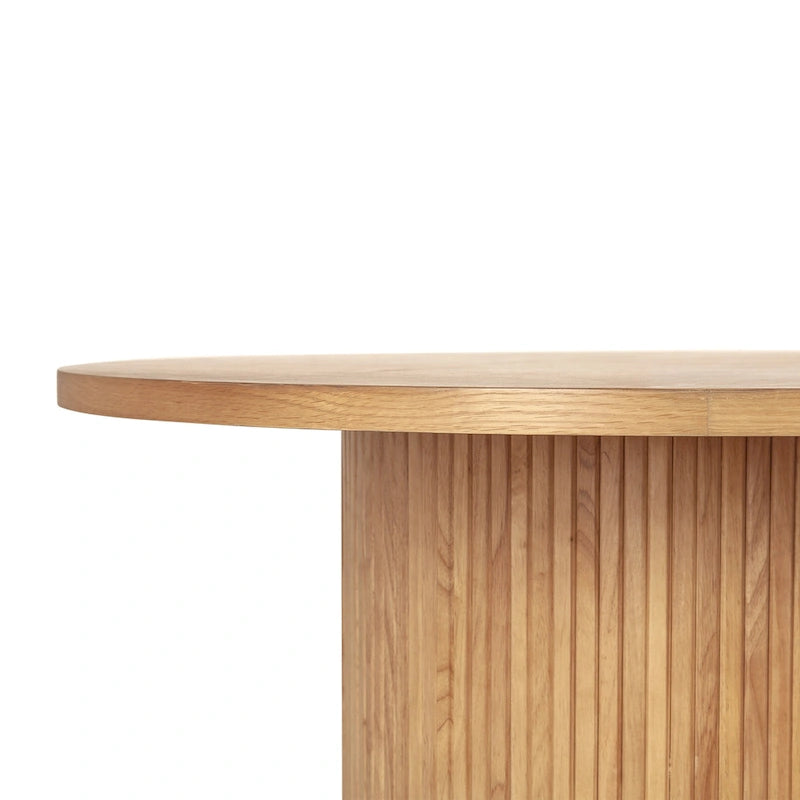 Table basse ronde à piètement cannelé
