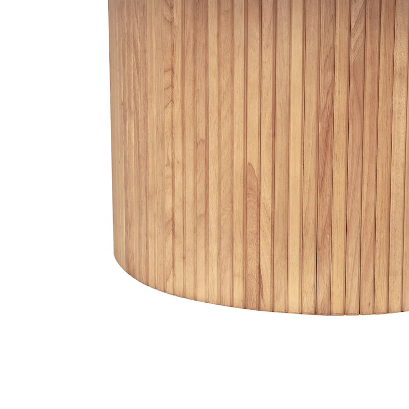Table basse ronde à piètement cannelé