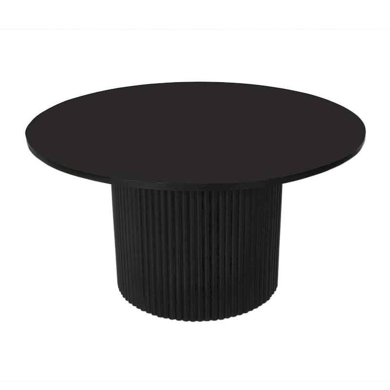 Table basse ronde à piètement cannelé