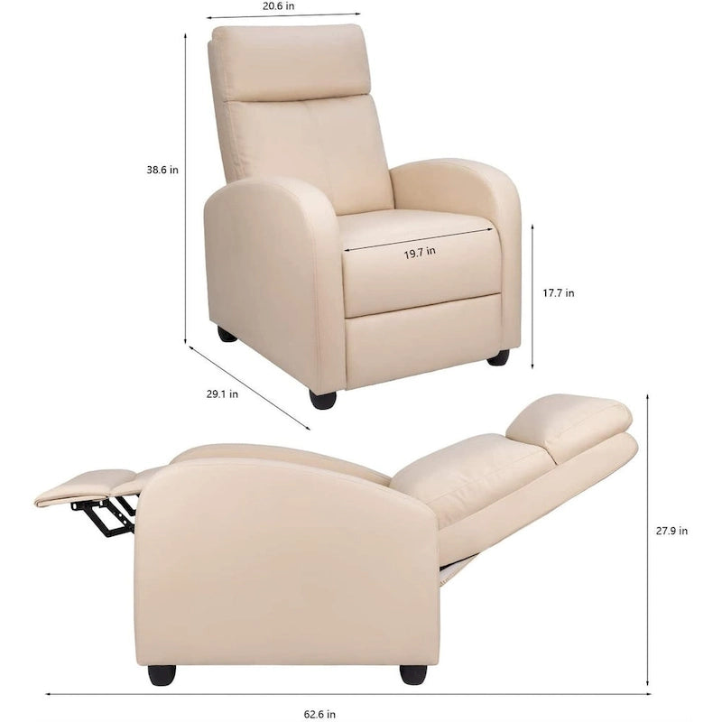 Relaxsessel aus PU-Leder, Einsitzer fürs Wohnzimmer