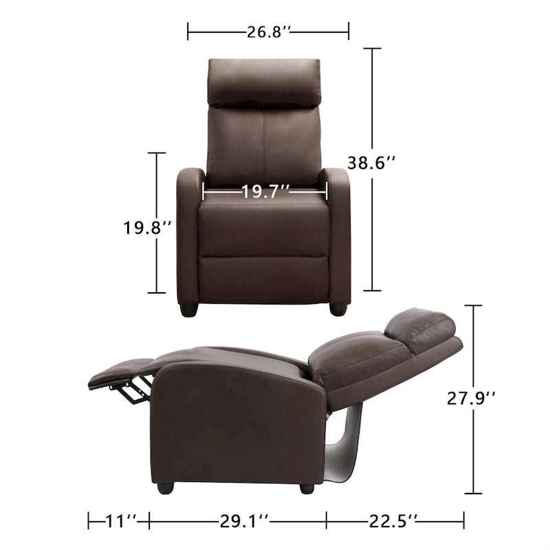 Relaxsessel aus PU-Leder, Einsitzer fürs Wohnzimmer